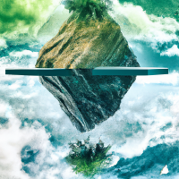 Generate a surreal landscape image featuring floating islands, upside-down mountains, and unconventional flora. Include a dreamlike quality, pushing the boundaries of reality. Conjure a scene that has imaginative and otherworldly elements.